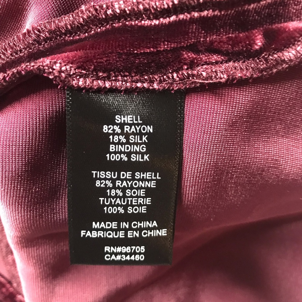 Rebecca Taylor Ruched Sleeves Velvet Top Bordeaux - Picture 7 of 8